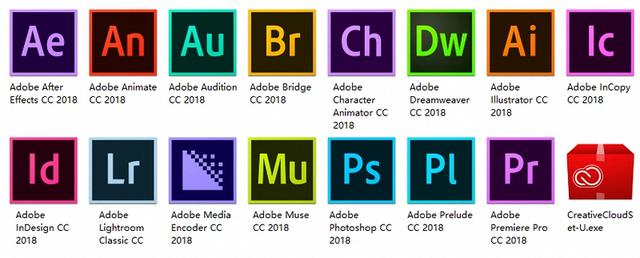 Adobe Creative Cloud 2018產(chǎn)品列表