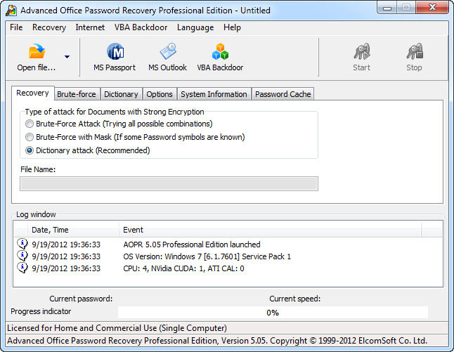 Advanced Office Password Recovery